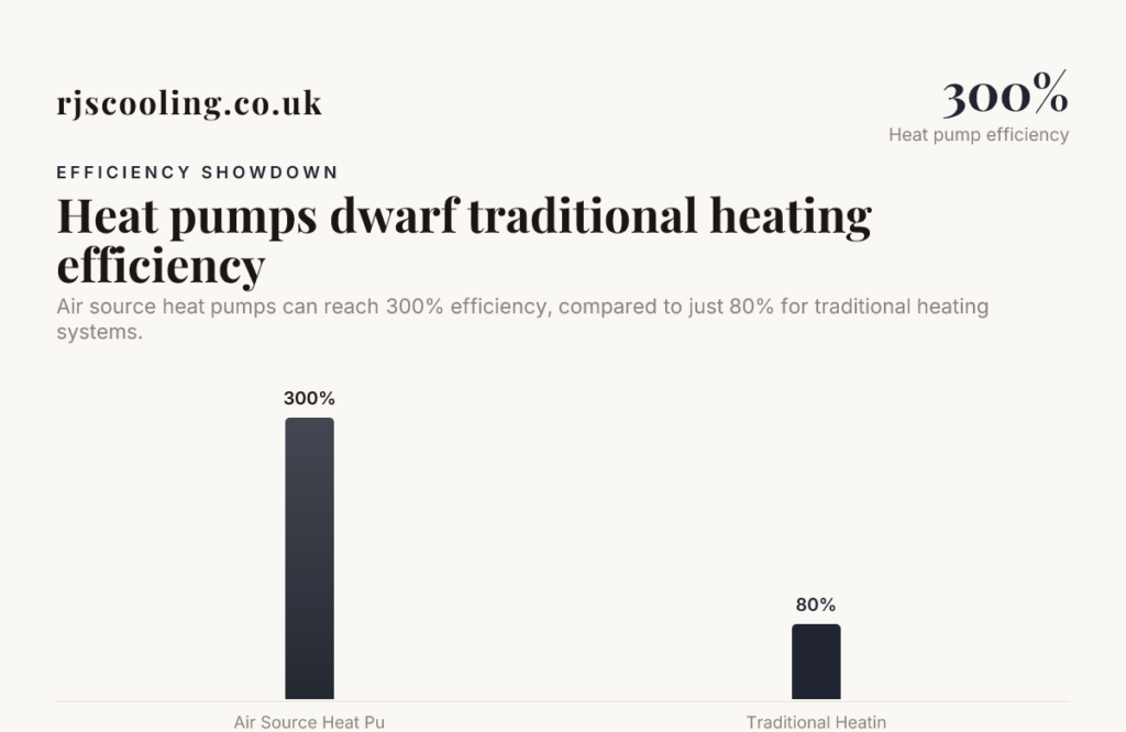 Heat pumps dwarf traditional heating efficiency — data from MarketDataForecast, Elite Renewables