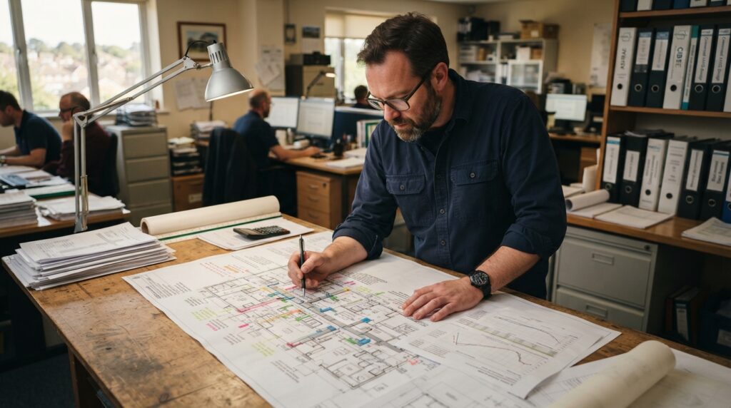 HVAC system designer at work