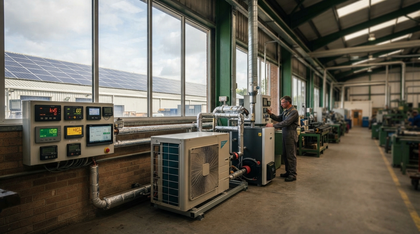 heating system in a large workshop